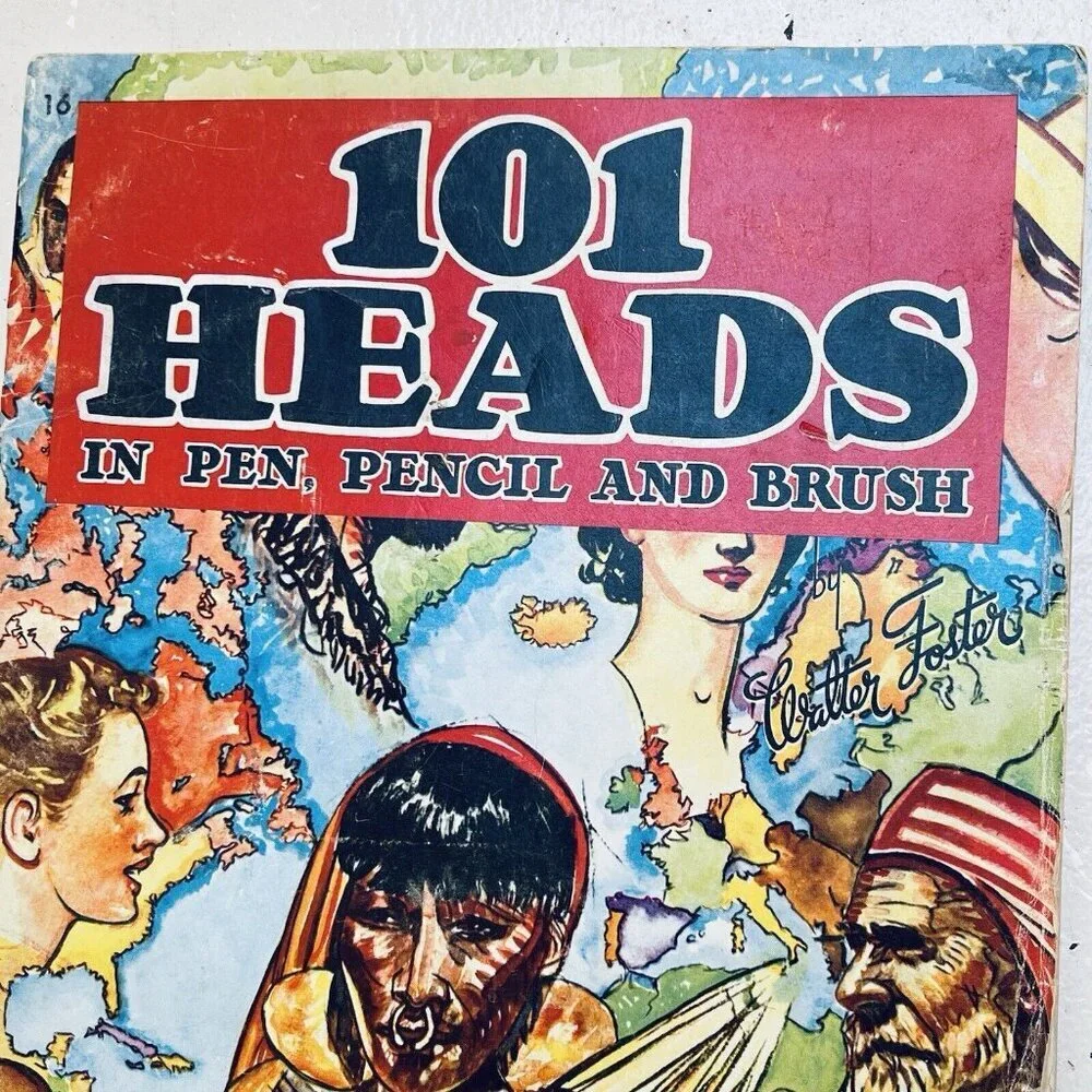 101 Heads In Pen Pencil And Brush by Walter Foster How To‎ Draw Paperback Book